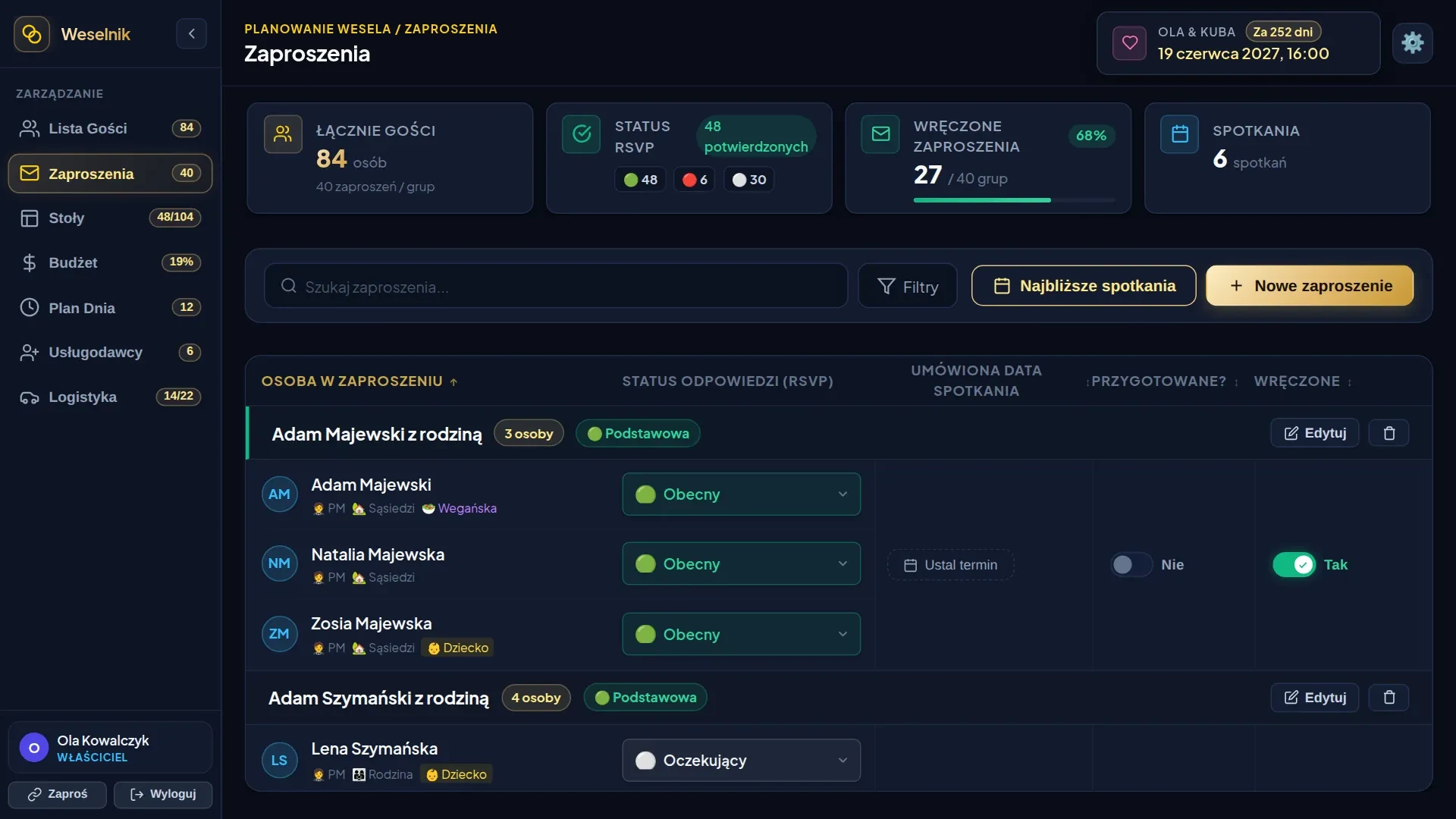 Zrzut ekranu aplikacji z widokiem na komputer